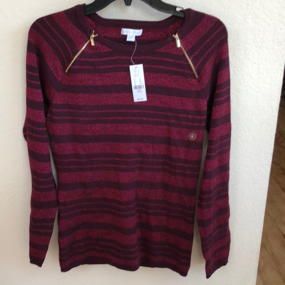 NY&Co striped ribbed sweater - L. NWT